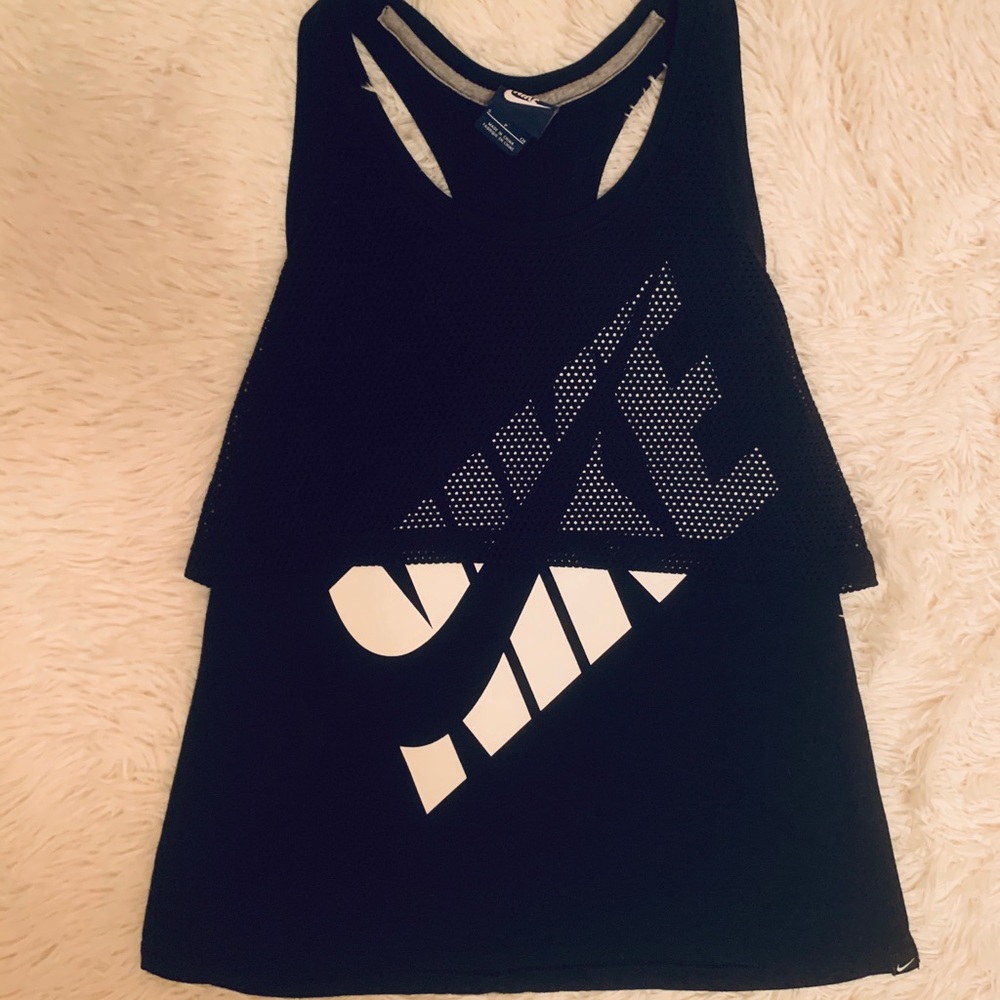 Nike Tank Top with Cropped Mesh Tank Attached